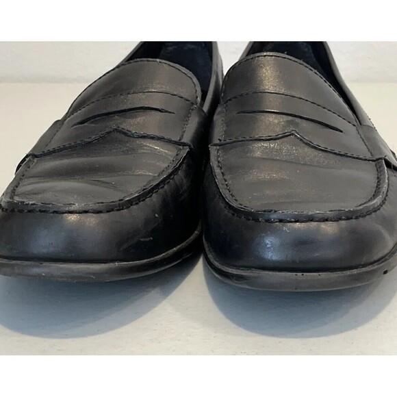 Rockport Mens 10.5 M Walkability Trutech Black Leather Penny Loafer Dress Shoes - Picture 8 of 16
